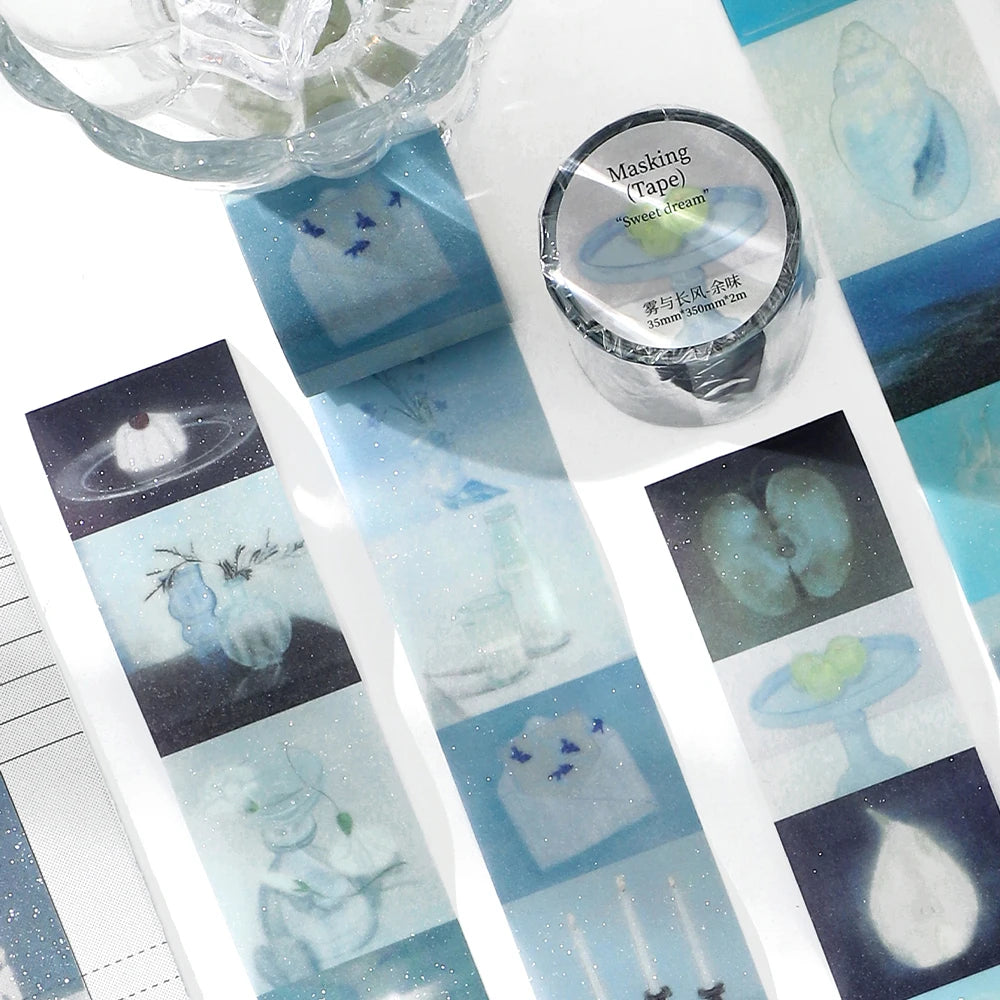 2m/Roll Beautiful scenery PET Tape Paper Journal Decorative Adhesive
