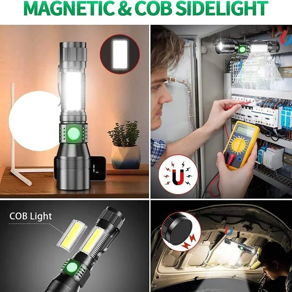 UV Light & Strong Light Flashlight USB Rechargeable Camping Lantern