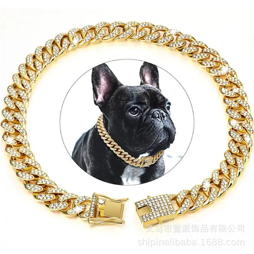 New Style Pet Collar Necklace Cat Dog Full Diamond Cuban Chains Dog