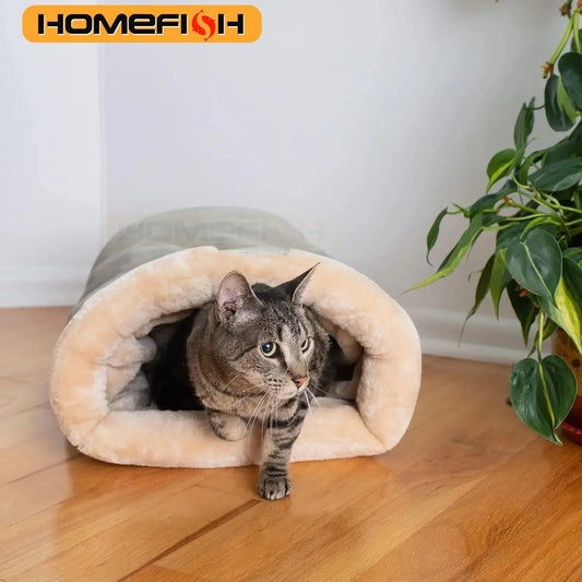 Autumn and Winter Cat Sleeping Bag Semi-enclosed Cat Nest Warm Small