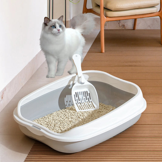 Semi-enclosed Litter Box Spatter-proof Cat Toilet Large Kitten