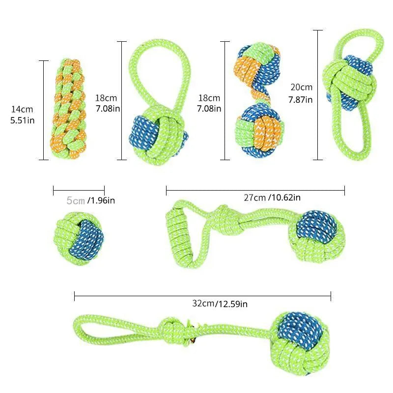 4pcs/7pcs Dog Chew Toy Bite Resistant Rope Knot Cats Dogs to Relieve