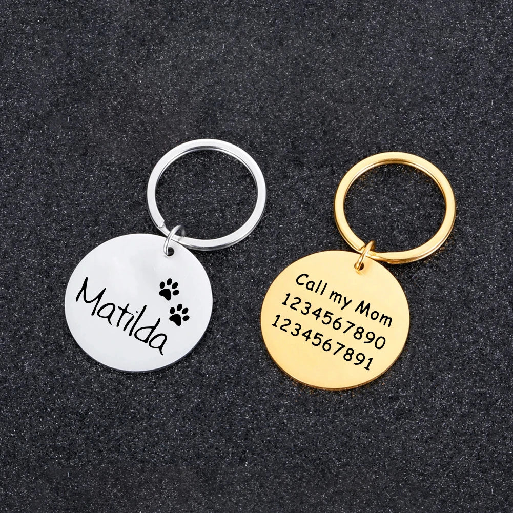 1pc Romantic dog footprint Customized Name and text Cat Dog ID Tag
