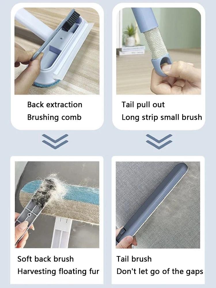 Multifunctional Pet Hair Remover Brush Long Handle Window Cleaning