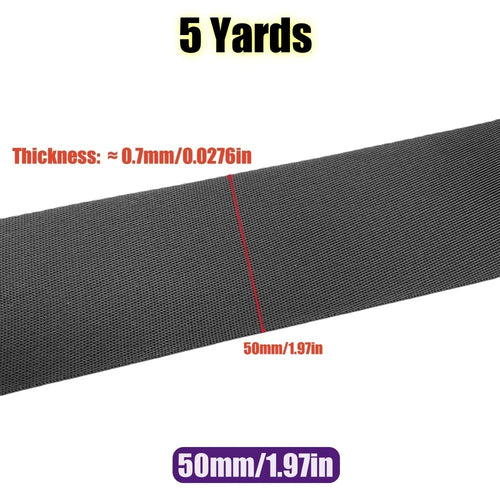 5 Yards 10-50mm Black Nylon Webbing Tape Backpack Strap Pet Collar