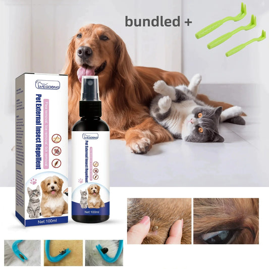 Pet Flea Removing Spray for Cats and Dogs Skin Cleaning for Pets