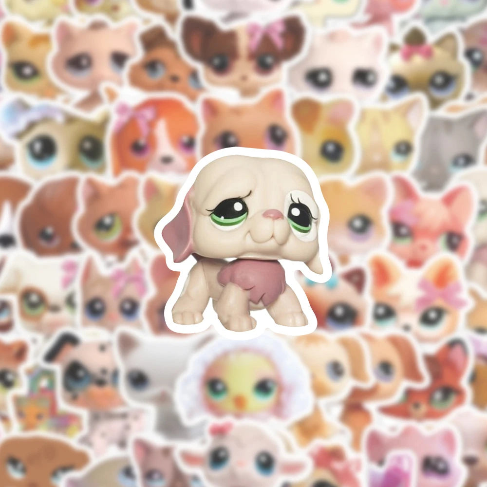 10/30/60pcs Cute Cartoon Littlest Pet Shop Stickers Funny Game Sticker