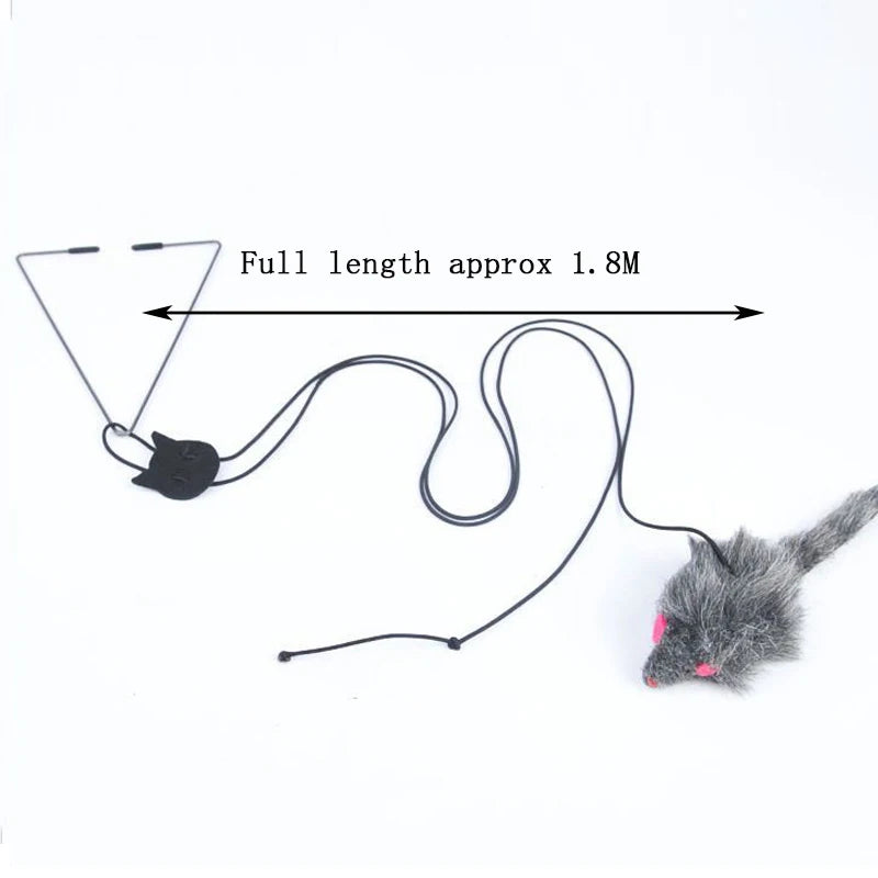 Hanging door mouse teasing cat stick elastic clip door swing hanging