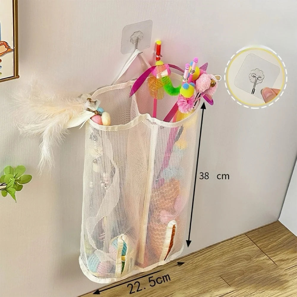 Cat Stick Wall-Mounted Mesh Storage Gag-Suitable For Pet Toys, Cat Toy