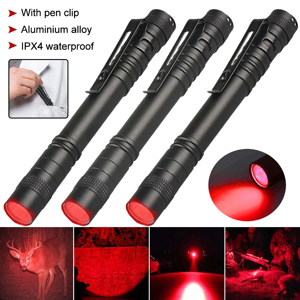 Mini Pen Light Flashlight Red/White/395nm Torch Penlight Flashlight