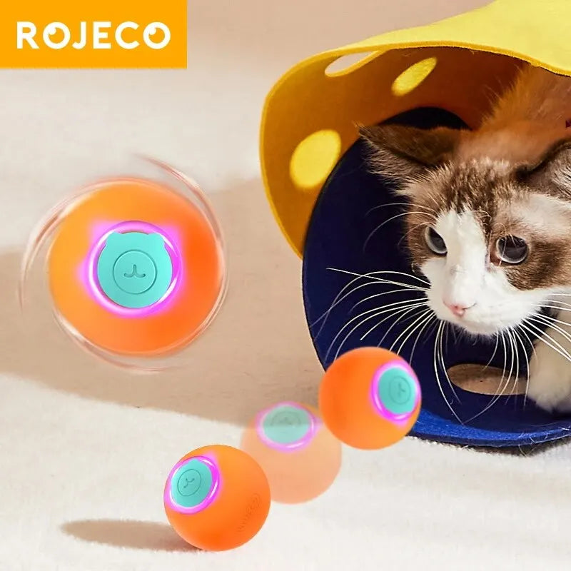 ROJECO Smart Cat Toys Interactive Cat Bouncing Ball Automatic Rolling