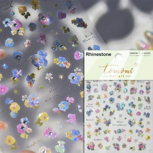 1piece 5Dcute tulip flower nail stickers high quality self-adhesive