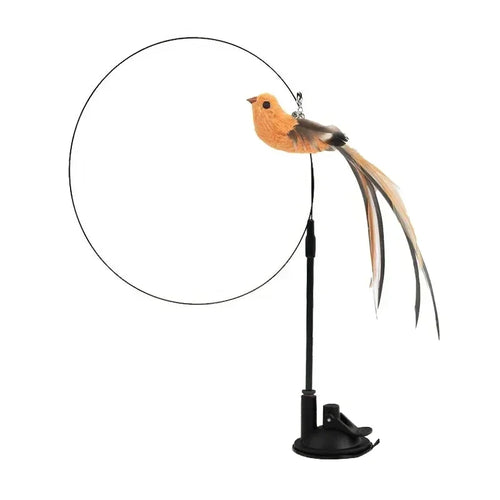 Simulation Bird Cat Toys Funny Interactive Peacock with Bell Cat Stick