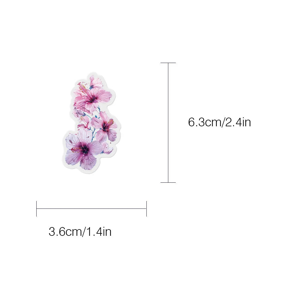 50Pcs Ink Flower Stickers DIY Phone Case Material Handbook Water Cup