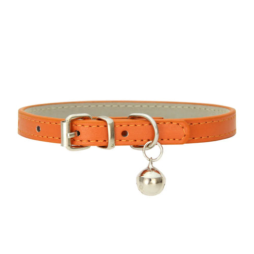 Adjustable PU Leather Cat Collar - Durable, Stylish Pet Collar with