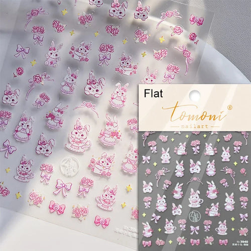 1piece 5Dcute tulip flower nail stickers high quality self-adhesive