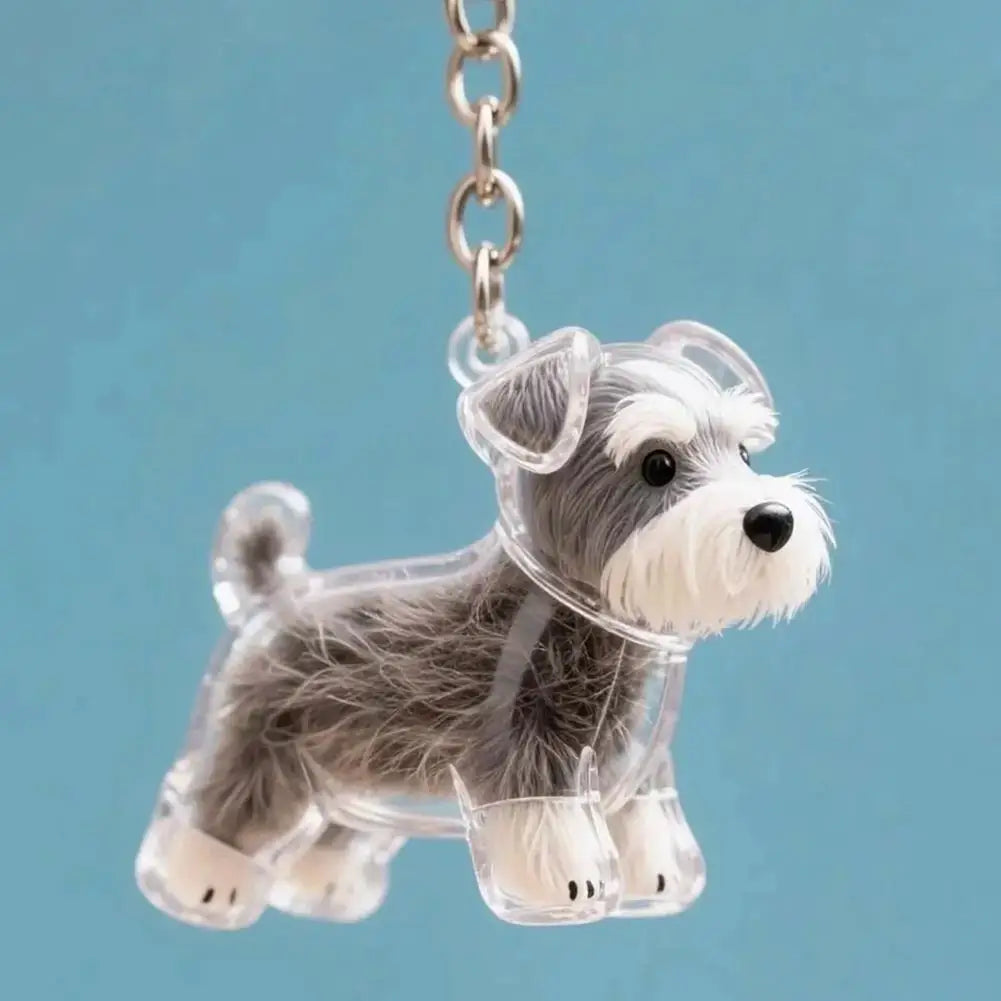 Clear Pet Hair Keychain Cute Dog Fur Keepsake Holder Creative