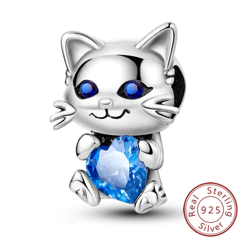 New 925 Sterling Silver Charm Beads Dog Cat Pets Pendant Fit Original