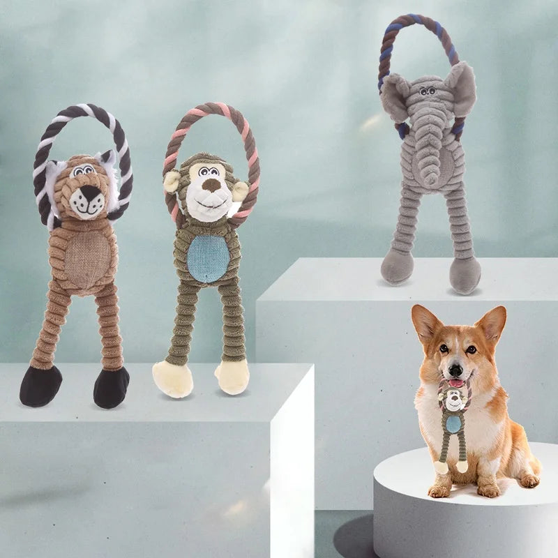 New Interactive Dogs Plush Toy Indoor Chewy Resistant Fleece Squeak