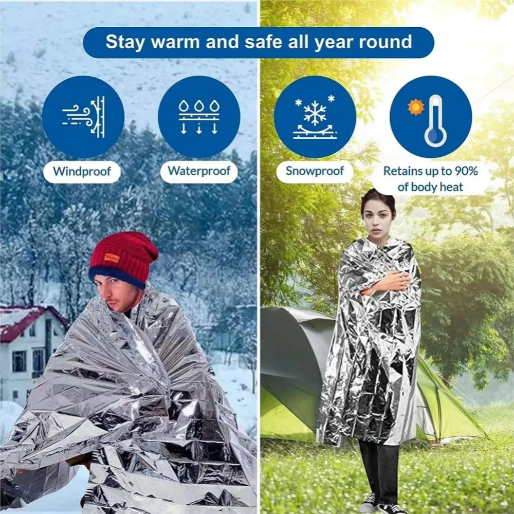Outdoor Emergency Gold-Sliver Survival Blanket Waterproof  Curtain