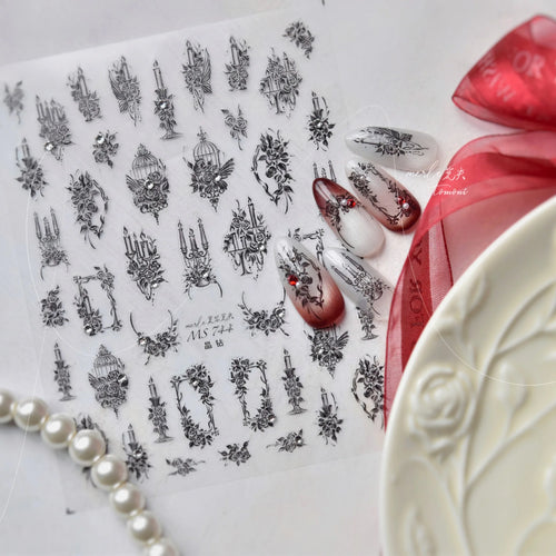 1 piece 5D color crystal star nail stickers high quality love shiny
