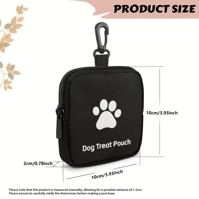 Waterproof Dog Paw Print Zipper Coin Purse Pet Treat Storage Bag for