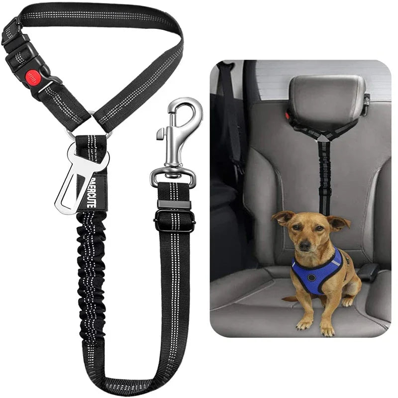 New Solid Two-in-one Pet Car Seat Belt Dog Harness Leash BackSeat