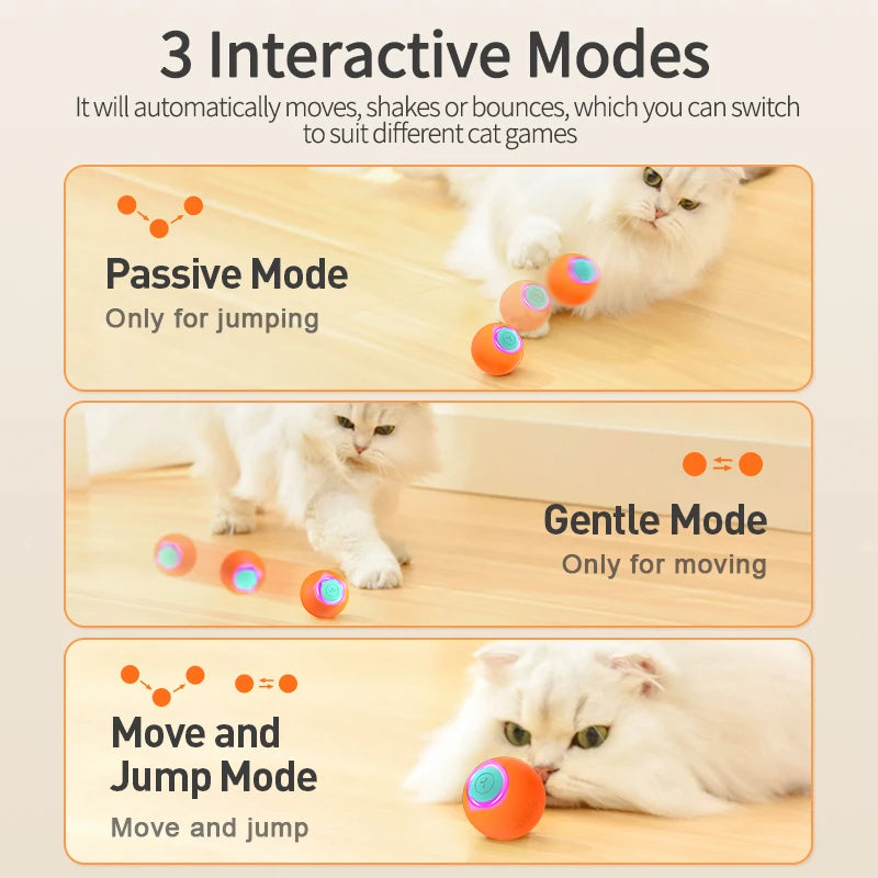 ROJECO Smart Pet Toys Cat Bouncing Ball Automatic Rolling Ball