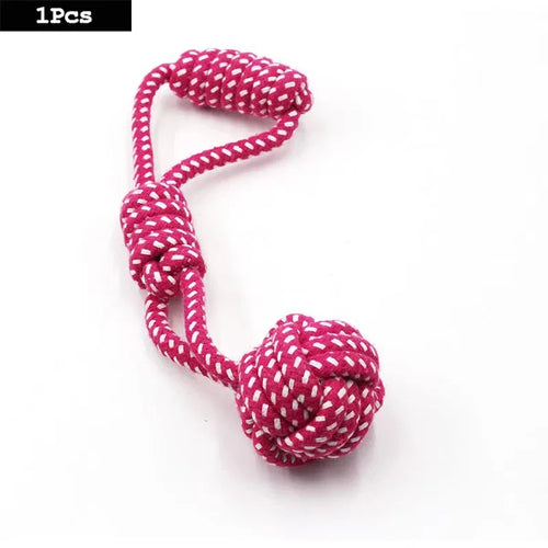 1pc Dog Toy Carrot Knot Rope Ball Cotton Rope Dumbbell Puppy Cleaning