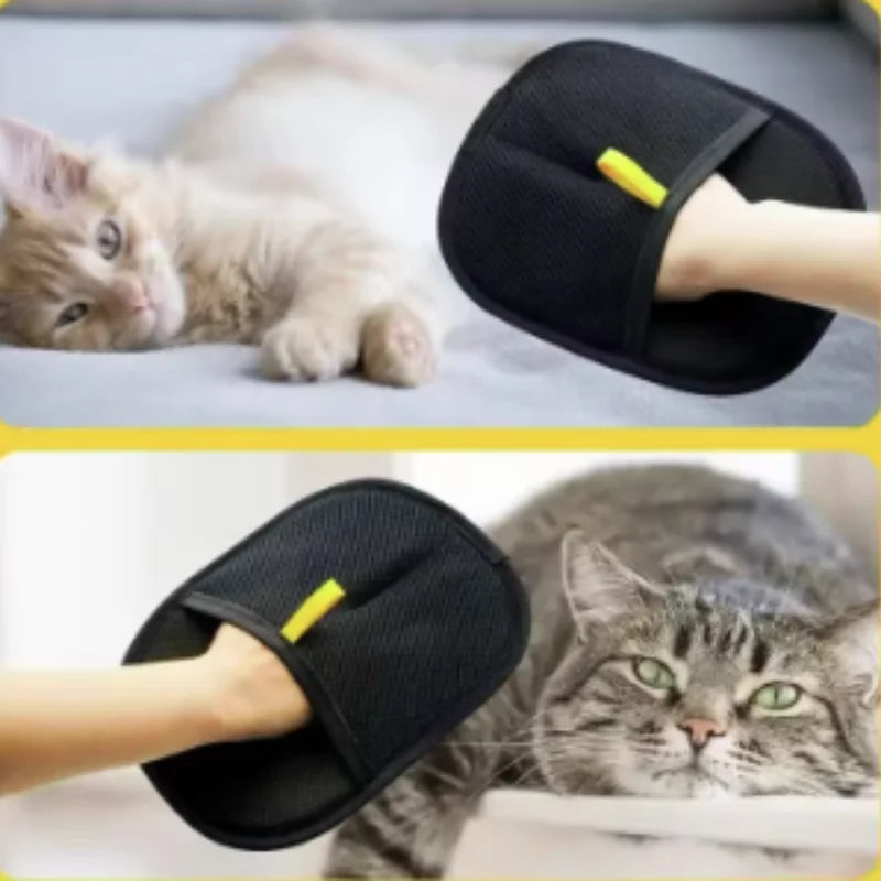 Double-Sided Pet Hair Remover Brush Glove Deshedding Brush for Dog Cat
