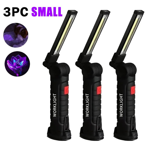 395nm LED UV Flashlight USB Rechargeable Foldable Lamp with Magnet