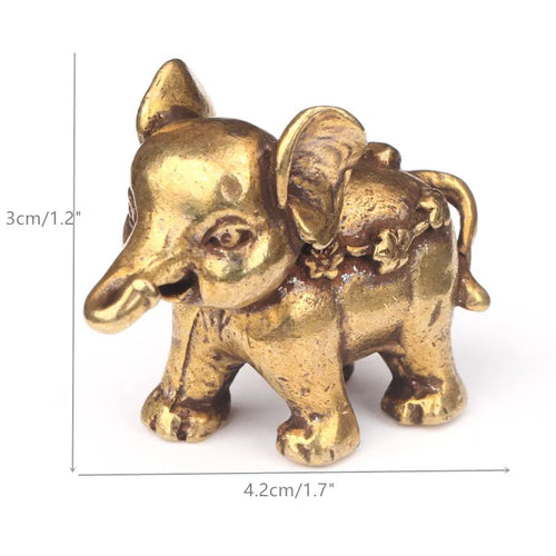 Antique Bronze Minature Elephant Figurines Tea Pet Table Ornament