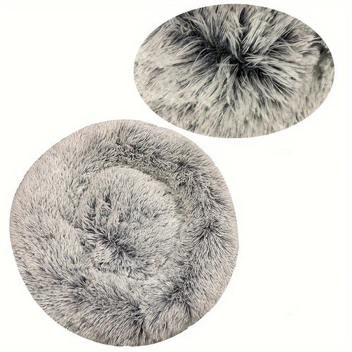 Round Dog Bed Winter Warm Cat Bed Plush Basket for Dog Washable Pet