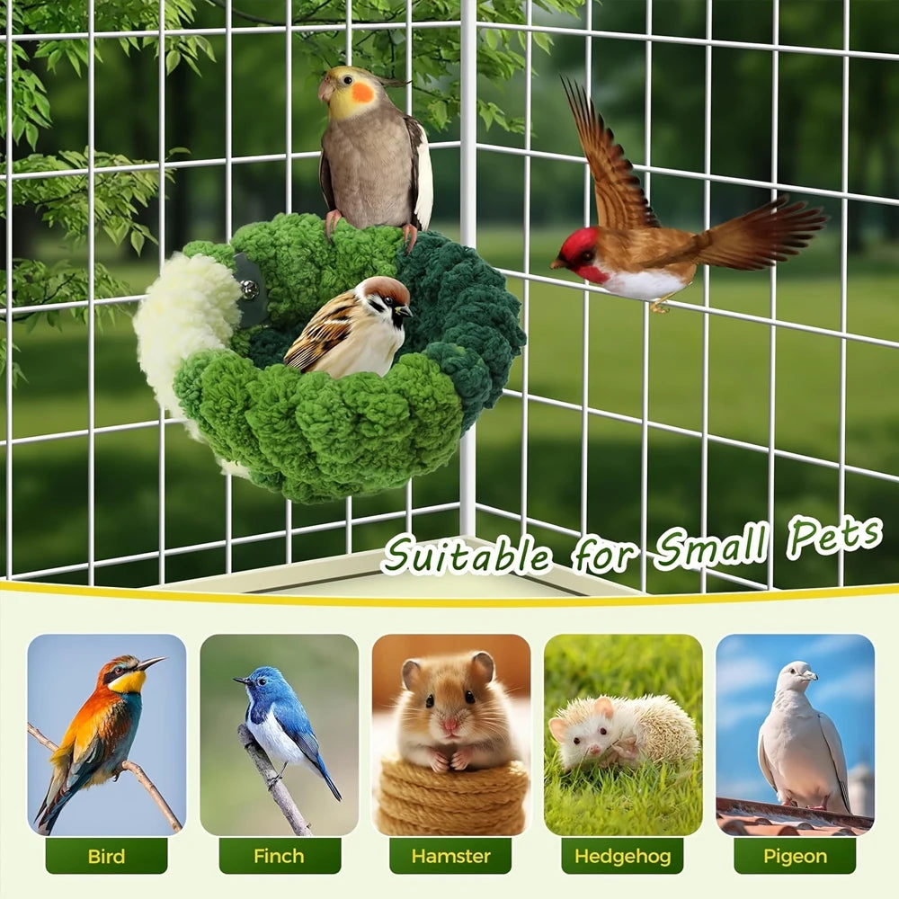 Autumn Winter Warm Cozy Bird Nest Plush Parrot Round Sleeping Bed