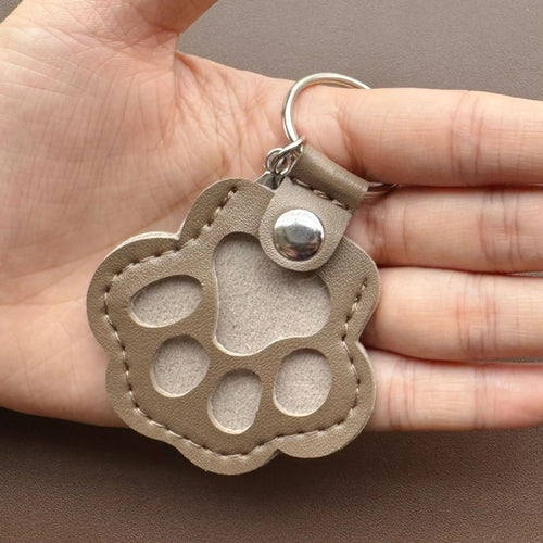 Memorial Leather Pet Hair Storage Bag Cat Paw Keychain Multifunctional