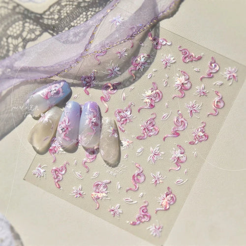 1PCS Relief Adhesive Cute Smiling Face Teddy Bear Nail Sticker