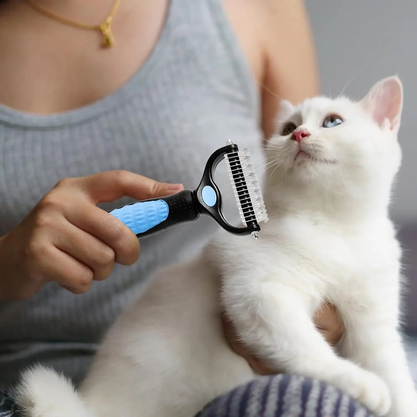 Cat Hair Removal Comb Dog Hair Removal Brush Stainless Steel Double