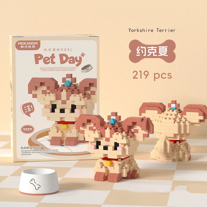Mini Cute Pet Cat Series Cute Ragdoll Siamese Cat Brick Corgi Husky