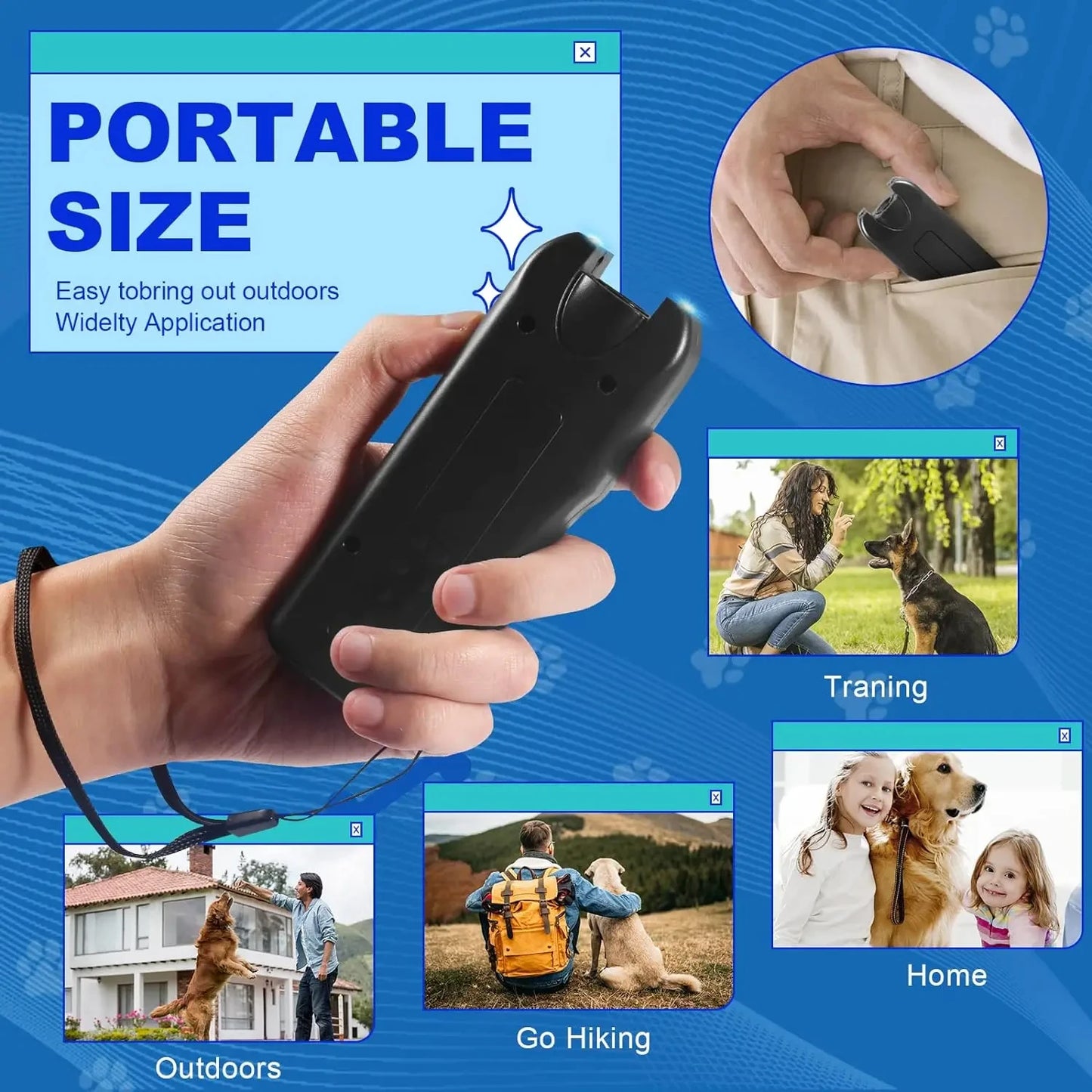 Dog Ultrasonic Repeller Pet Training Device Outdoor Deterrent Chaser