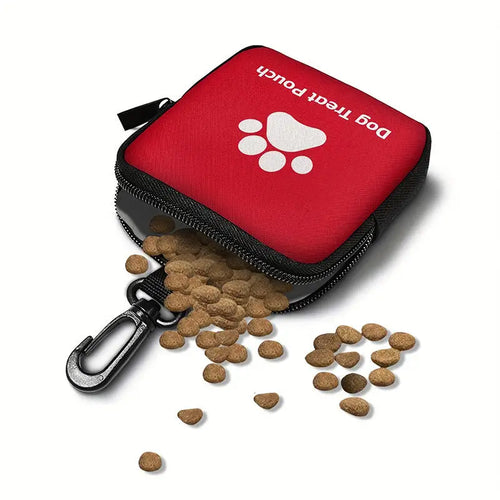 Pet Dog Food Storage Bag For Going Out Dog Paw Printed Synthetic