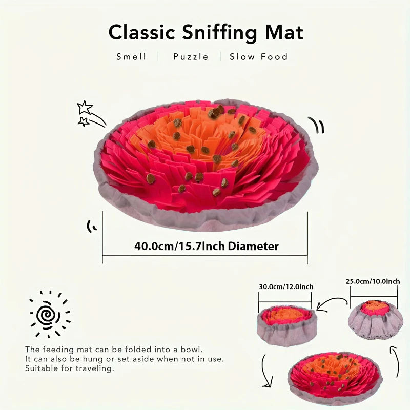 Washable Felt Pet Sniffing Pad Foldable Dog Slow Feeding Mat Toy Dog