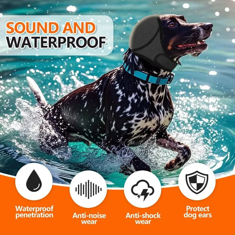 Waterproof Noise Cancelling Dog Ear Muffs for Swimming & Grooming -