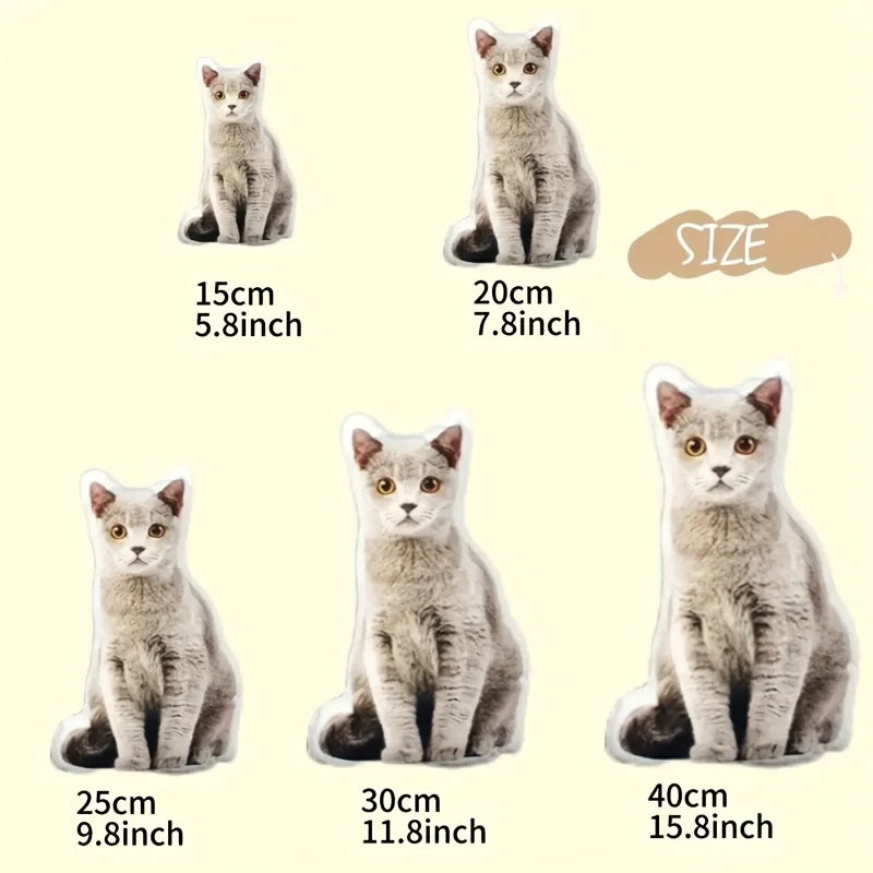 A customizable pet pillow, personalized 3D portrait plush toy for cats