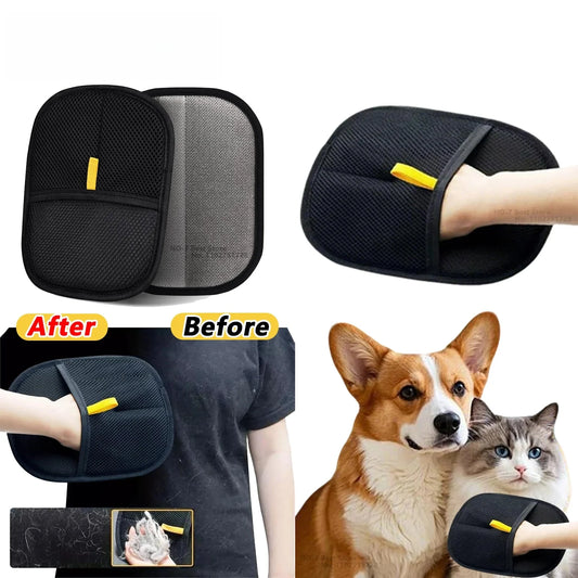 Pet Hair Removal Tool Reusable Static Removal Gloves, Double-Sided