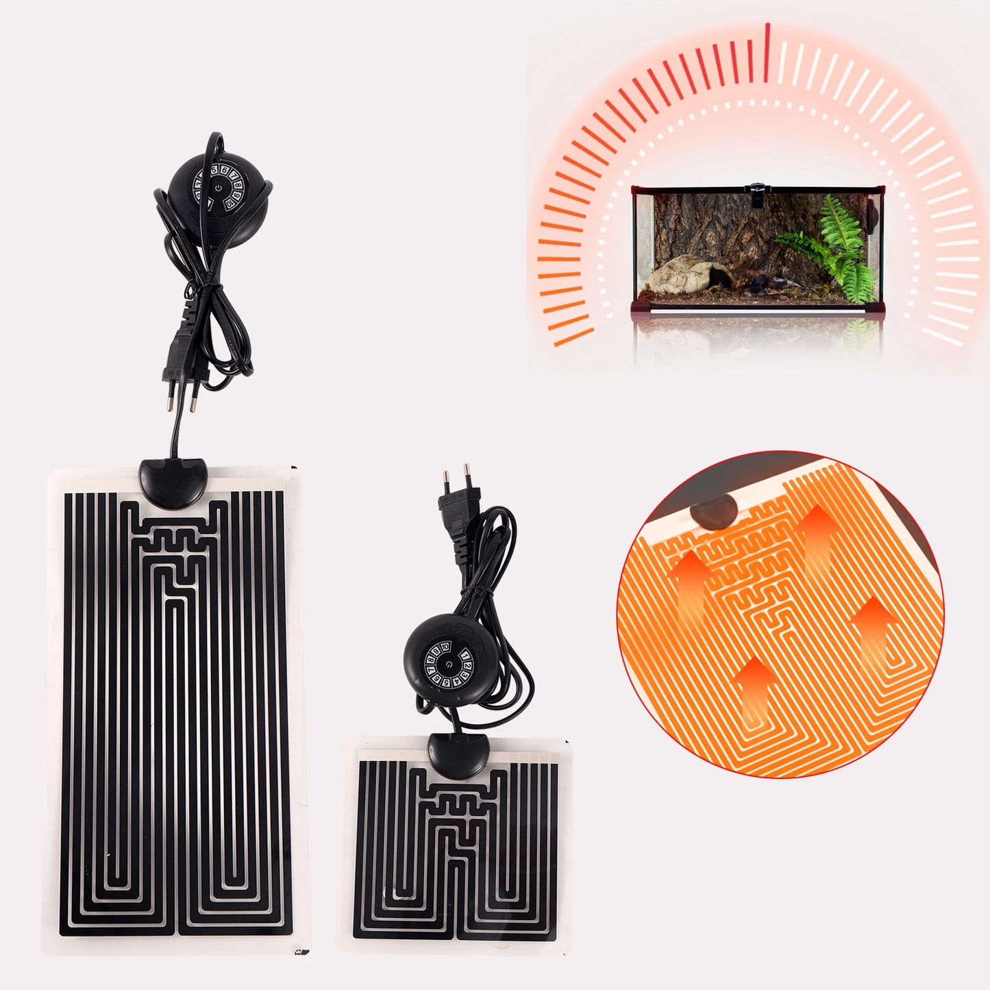 5-45W Reptiles Heat Mat Pet Heating Warm Pads Adjustable Temperature