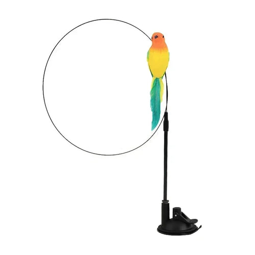 Simulation Bird Cat Toys Funny Interactive Peacock with Bell Cat Stick