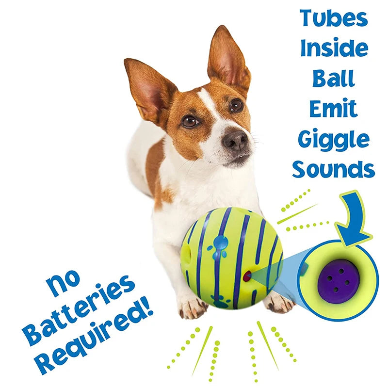 Pet Chew Ball for Cats and Dogs - No Battery, Self-Activated Squeaky