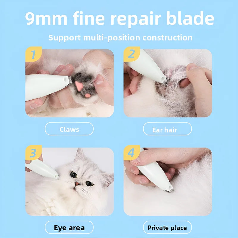 Pet electric clipper, pet foot hair trimmer, 360 ° pet hair trimmer,