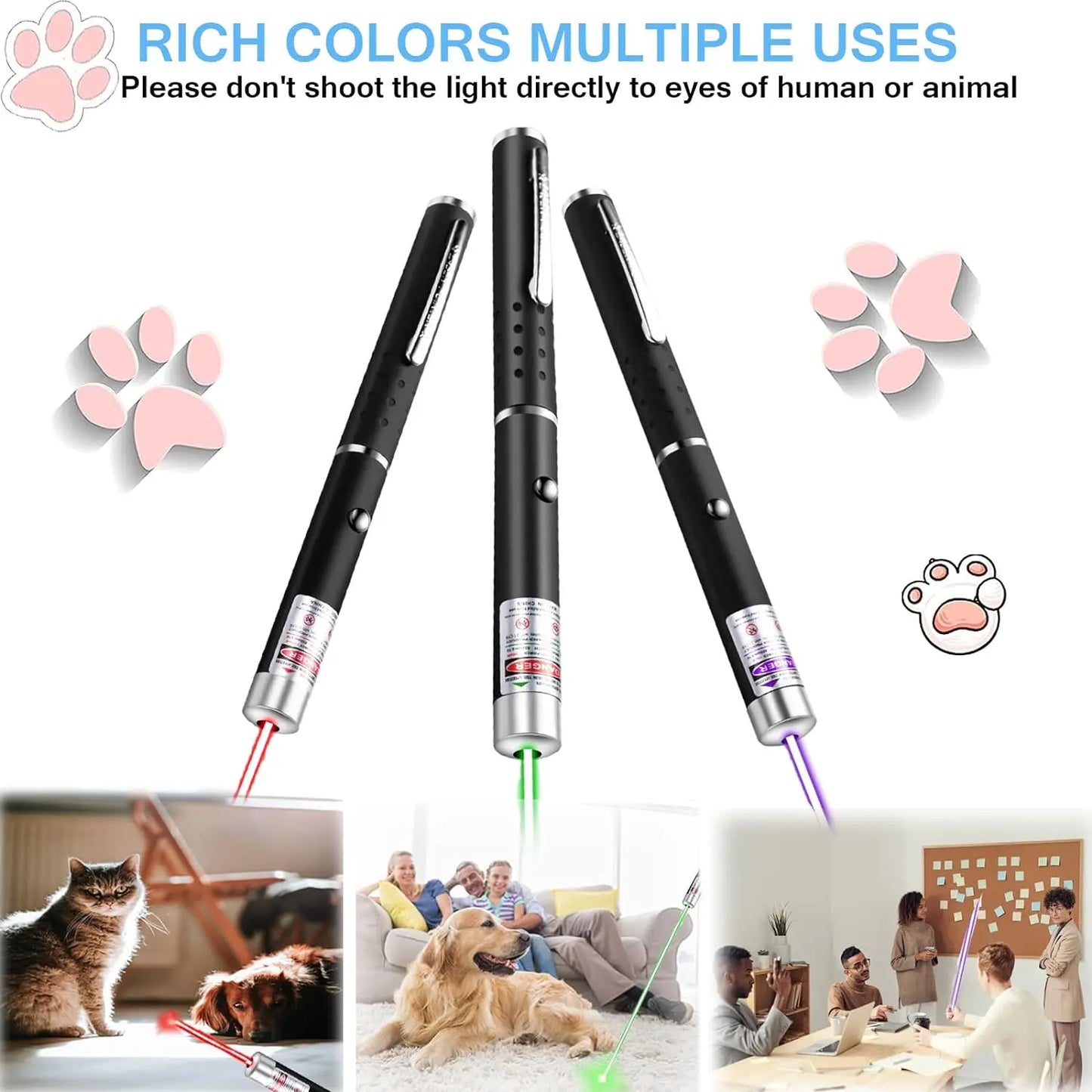 2-in-1 Mini Laser Pointer LED Pet Training Flashlight Scratching Toys