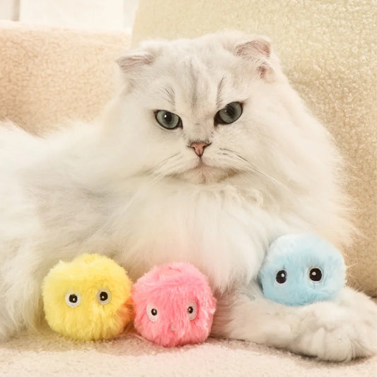 Interactive Ball Smart Cat Toys Plush Electric Catnip Training Toy